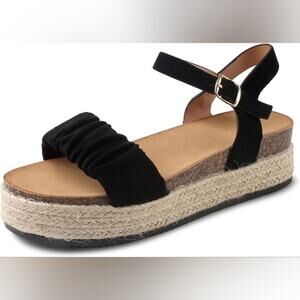 Mysoft Espadrille‎ Summer Sandals Open Toe Wedge Casual Sandals Women Size 7 New